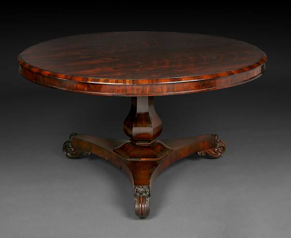 Appraisal: A William IV rosewood breakfast table second half th century