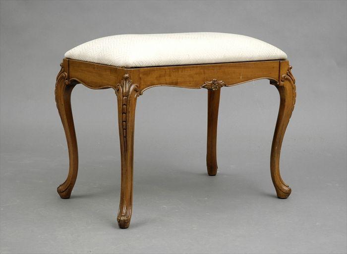 Appraisal: Provincial Louis XV-Style Carved Beechwood Tabouret x x in