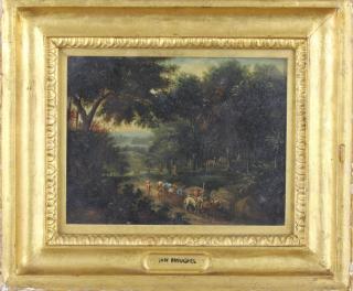 Appraisal: Attr Jan II Brueghel - Oil Copper wooded landscape with