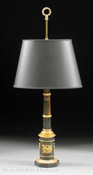 Appraisal: A Decorative Gilt Bronze and Patinated Brass Columnar Table Lamp