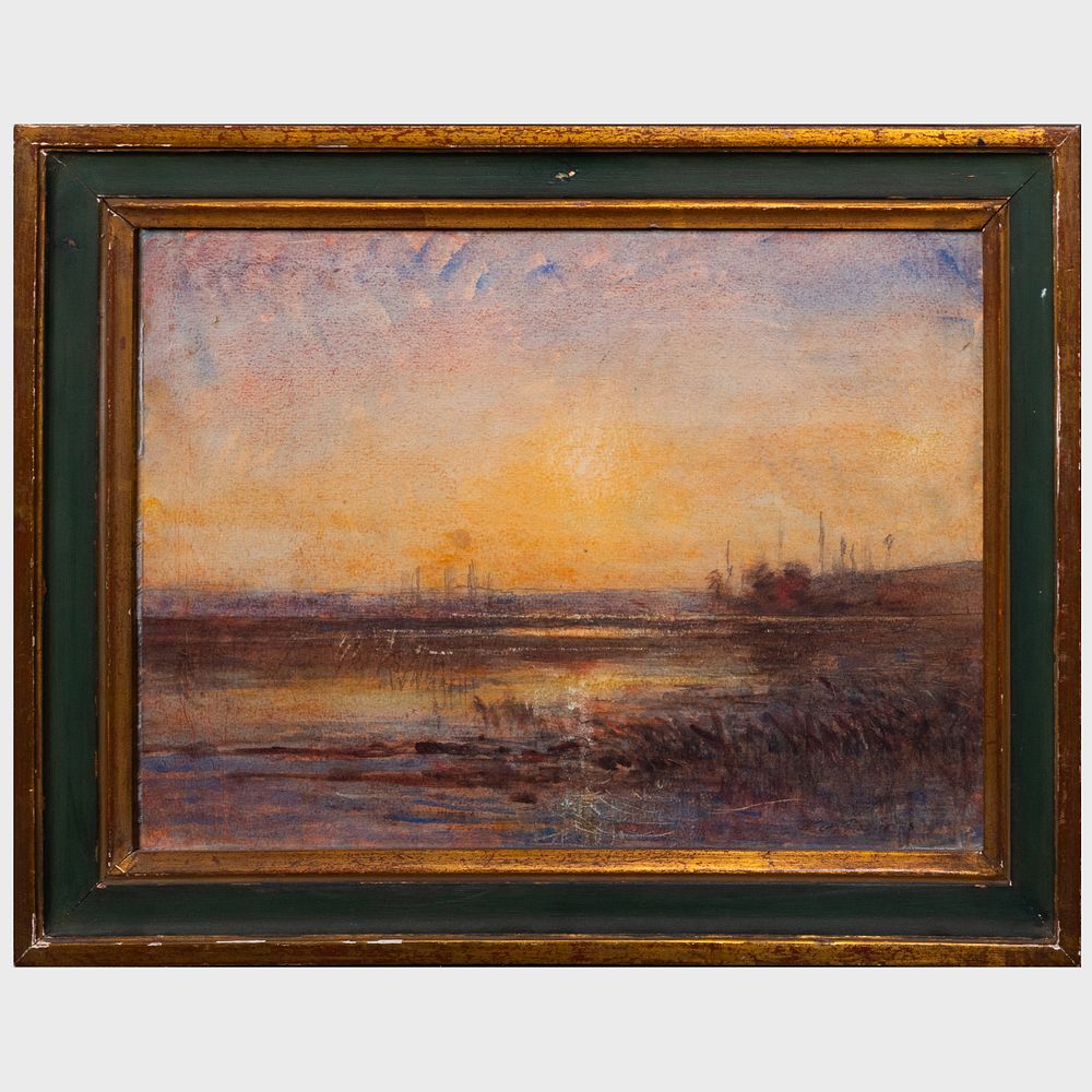 Appraisal: Francois-Auguste Ravier - Coucher de soleil sur la Lande Pastel