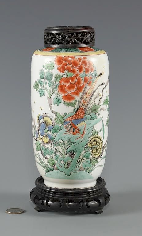 Appraisal: Chinese Porcelain Famille Verte Jar Chinese porcelain Famille Verte jar