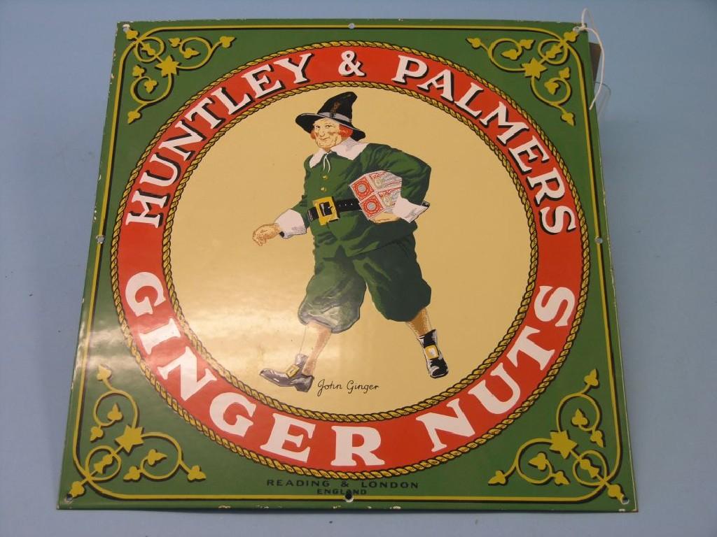 Appraisal: An enamel advertising sign Huntley Palmers Ginger Nuts in square