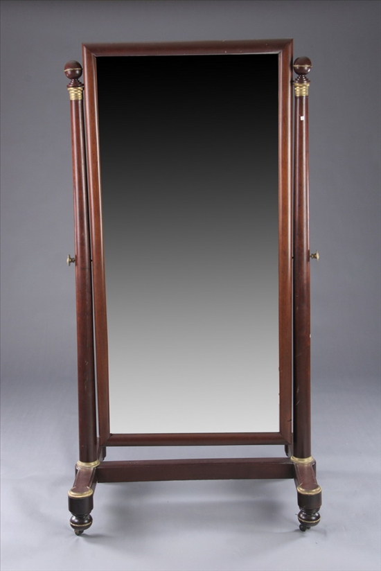 Appraisal: NEW YORK EMPIRE MAHOGANY CHEVAL MIRROR Early th century Rectangular