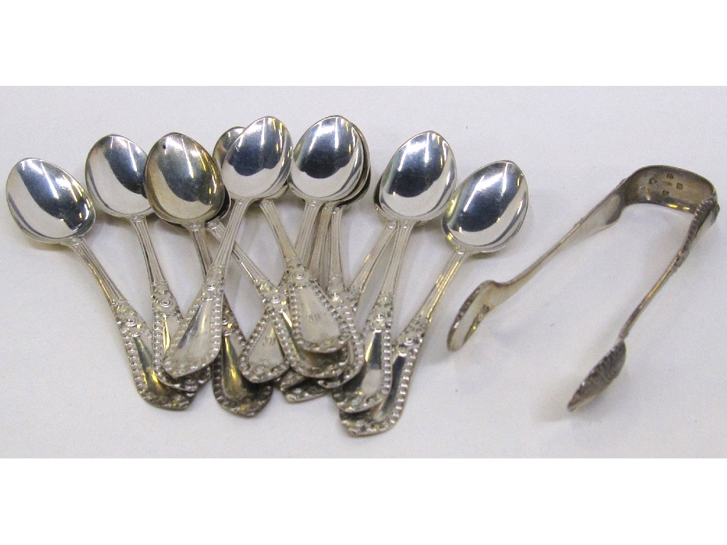 Appraisal: Set of Victorian silver spoons with tongs loose Glasgow