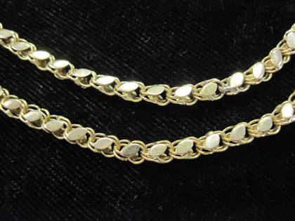 Appraisal: karat yellow gold rope necklaceCurb links and clasp