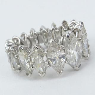 Appraisal: Approx Carat Marquise Diamond and Platinum Eternity Band Diamonds F-G-H