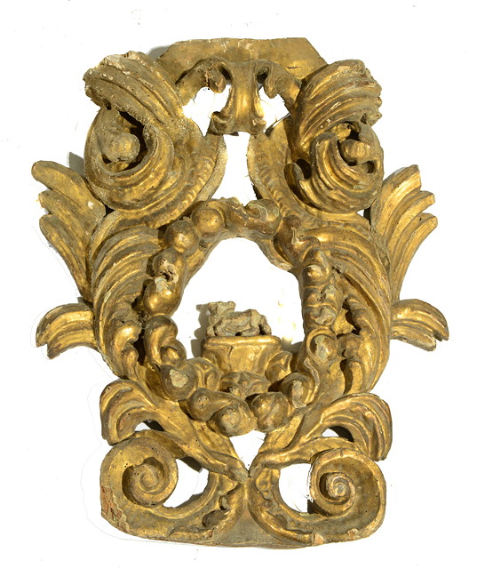 Appraisal: A TH CENTURY CARVED AND GILDED PINE NICHE with a