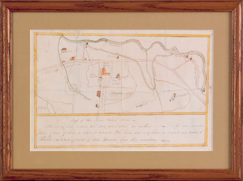 Appraisal: Chester County Pennsylvania ink and watercolor Map of West Town