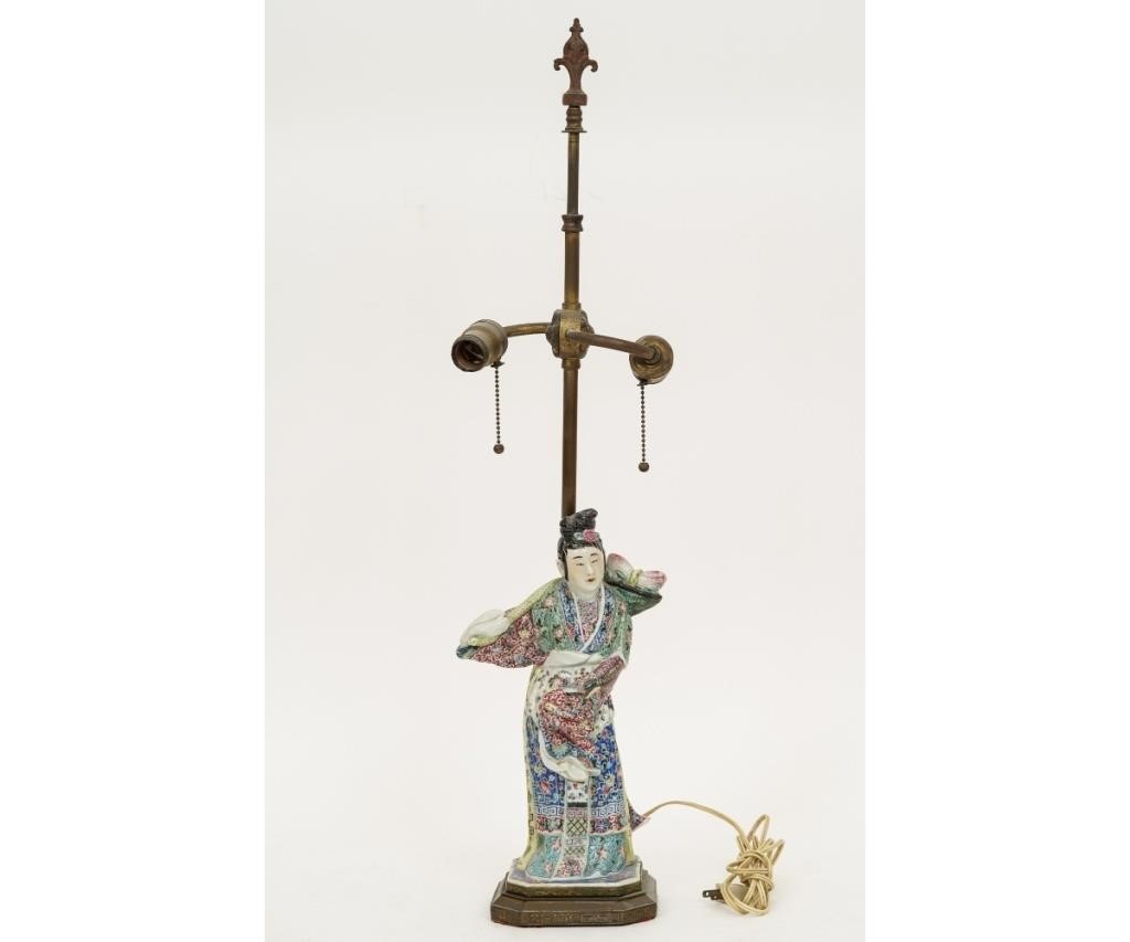 Appraisal: Chinese porcelain colorful figure of a woman mounted as a