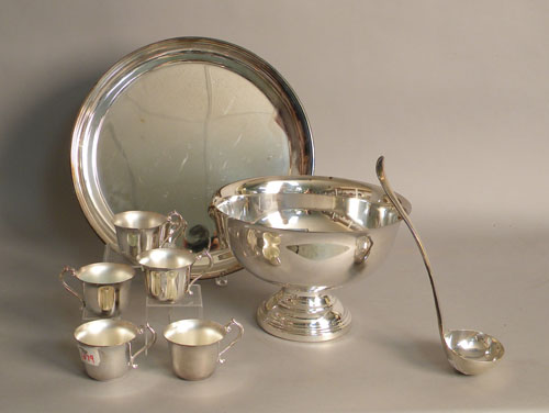 Appraisal: Silver plated punch set