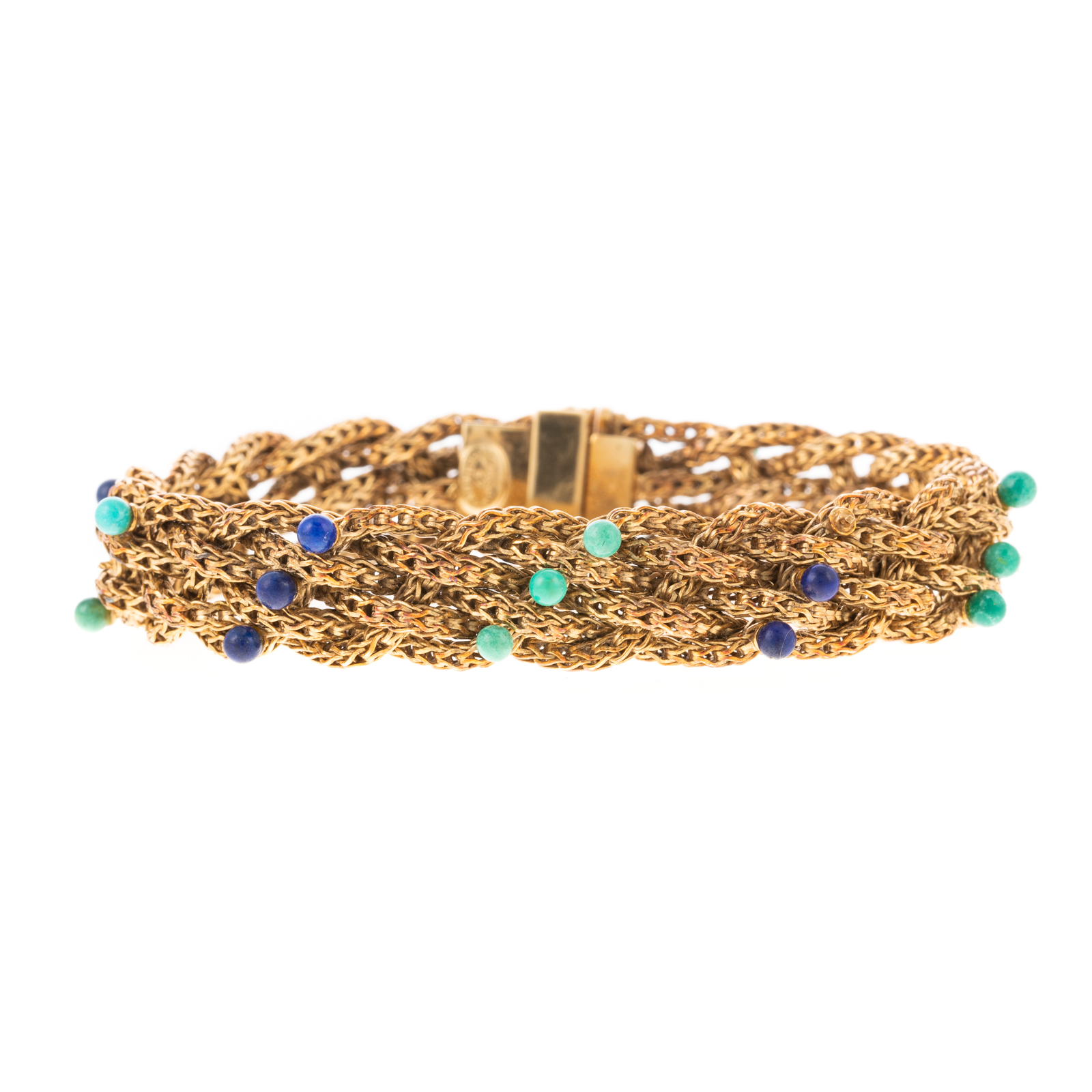 Appraisal: A TURQUOISE LAPIS BRACELET BY GROSSE IN K c K