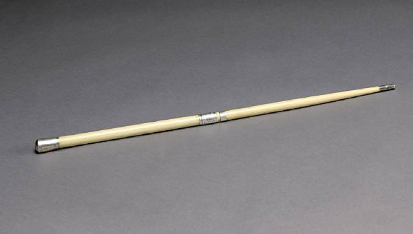 Appraisal: An Edwardian silver mounted bone folding conductor's batonFelix Adolphe Dury