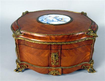 Appraisal: French gilt bronze mounted tulipwood vanity box alphonse giroux paris