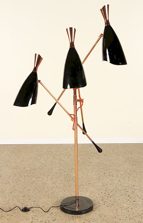 Appraisal: STYLISH COPPER FLOOR LAMP A stylish copper floor lamp Ht