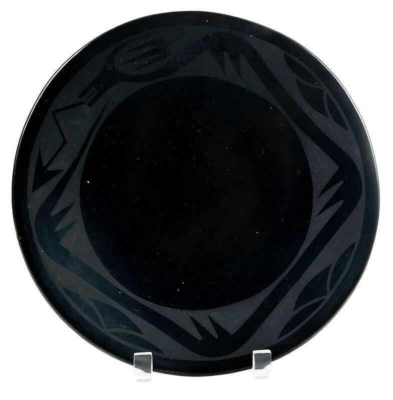 Appraisal: Maria Martinez Blackware Plate circa - black on black with