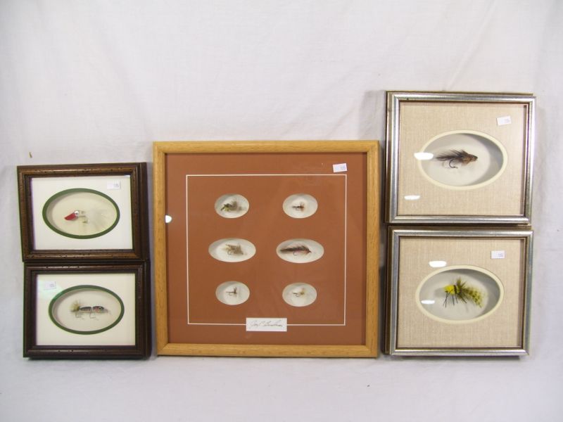 Appraisal: - Framed Tied Flies Includes Magic Minnow - Rainbow by