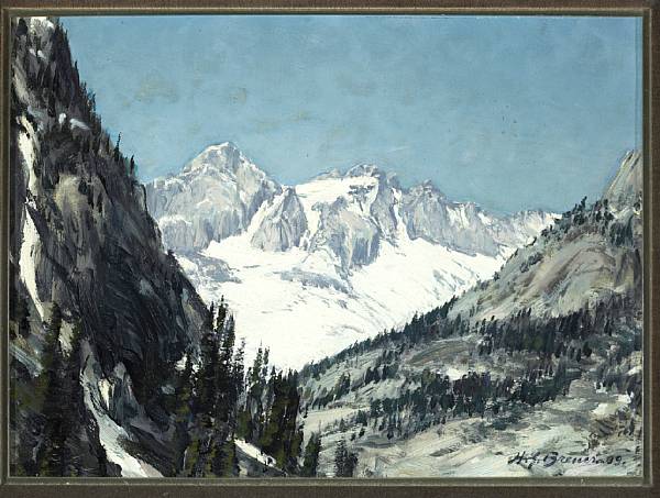 Appraisal: Henry Joseph Breuer American - Snow covered peaks signed and