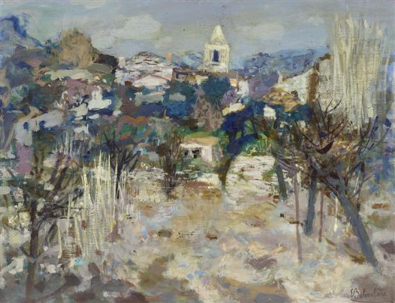 Appraisal: BABOUL NE EUG NE Toulon Village in Provence Oil on