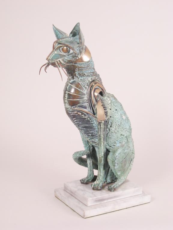 Appraisal: WALENTY PYTEL Bronze Sculpture of a Seated Cat in on