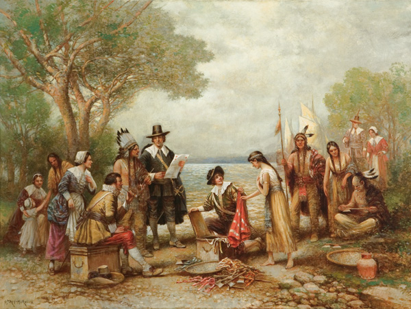 Appraisal: MORAN EDWARD PERCY American - ''The Purchase of Manhattan'' oil