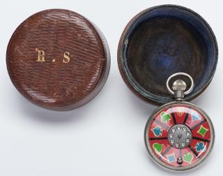 Appraisal: Playing Card Gambling Pocket Watch Manufacturer unknown ca Twist the