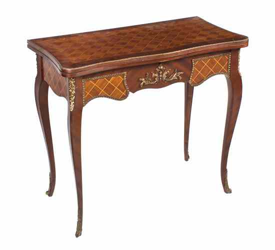 Appraisal: A Spanish Louis XVI Style Parquetry and Gilt Metal Mounted