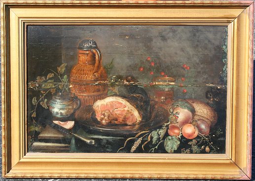 Appraisal: SUPERIOR OLD MASTER STILL LIFE PAINTING FLEGEL Depicts haunch of