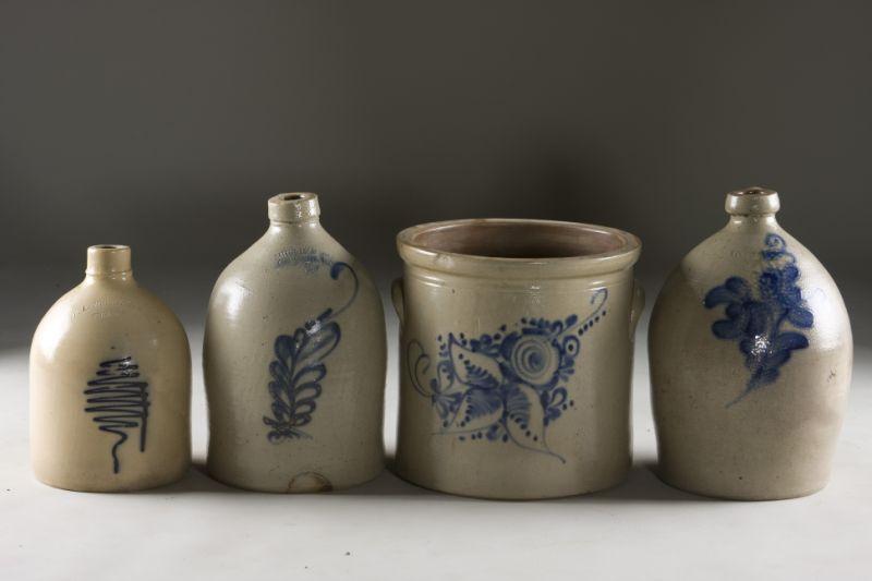 Appraisal: Pieces of New York Cobalt Decorated Stoneware th c all