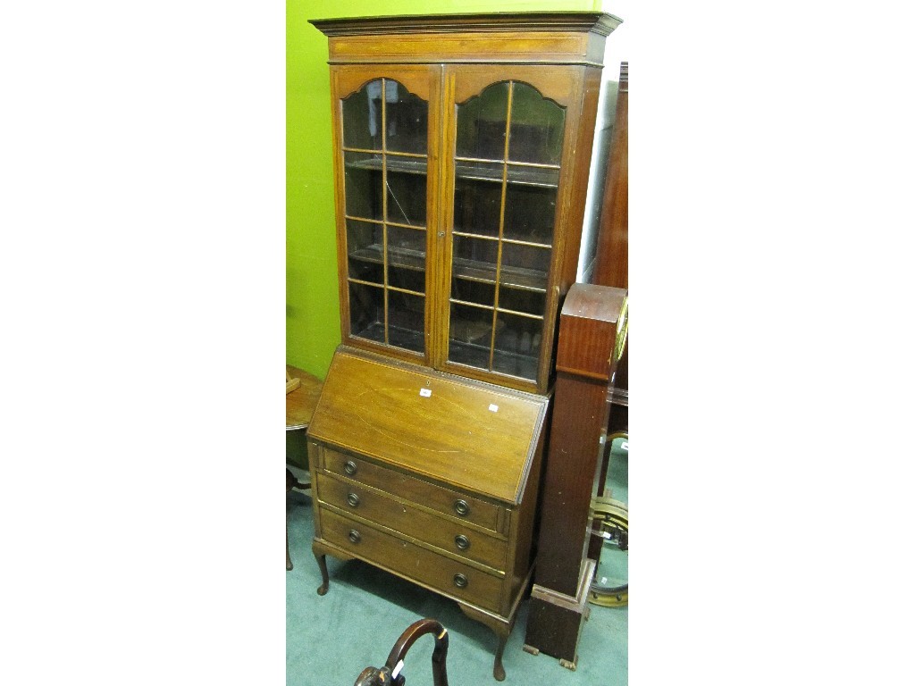 Appraisal: Mahogany bureau bookcase