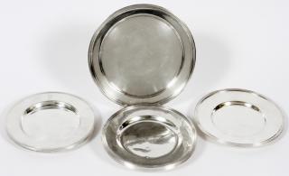 Appraisal: GROUP OF AMERICAN STERLING SILVER PLATES AND TRAY GROUP OF