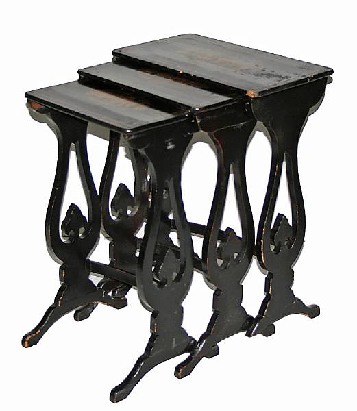 Appraisal: A nest of three Chinese export lacquered tables height of