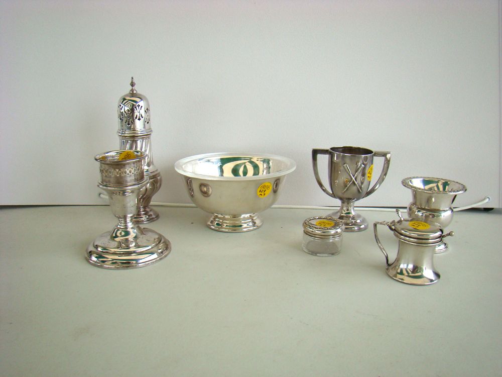 Appraisal: ASSORTED STERLING SILVER AND SILVER PLATED HOLLOWARE Sterling includes a