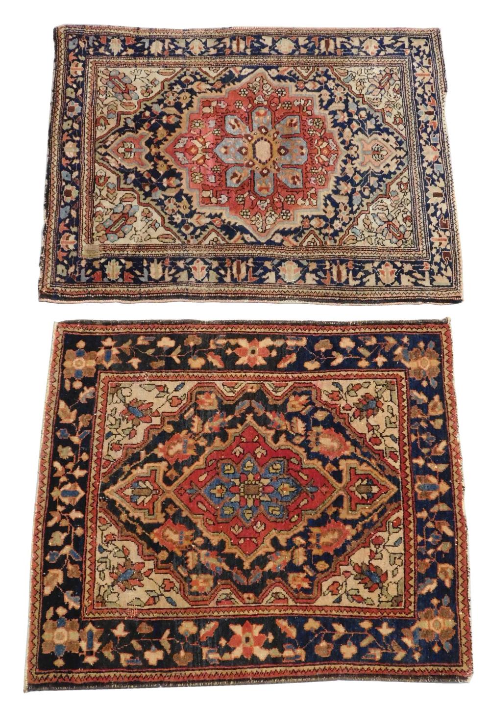 Appraisal: RUG Two antique Persian Josan Sarouk mats ' x '