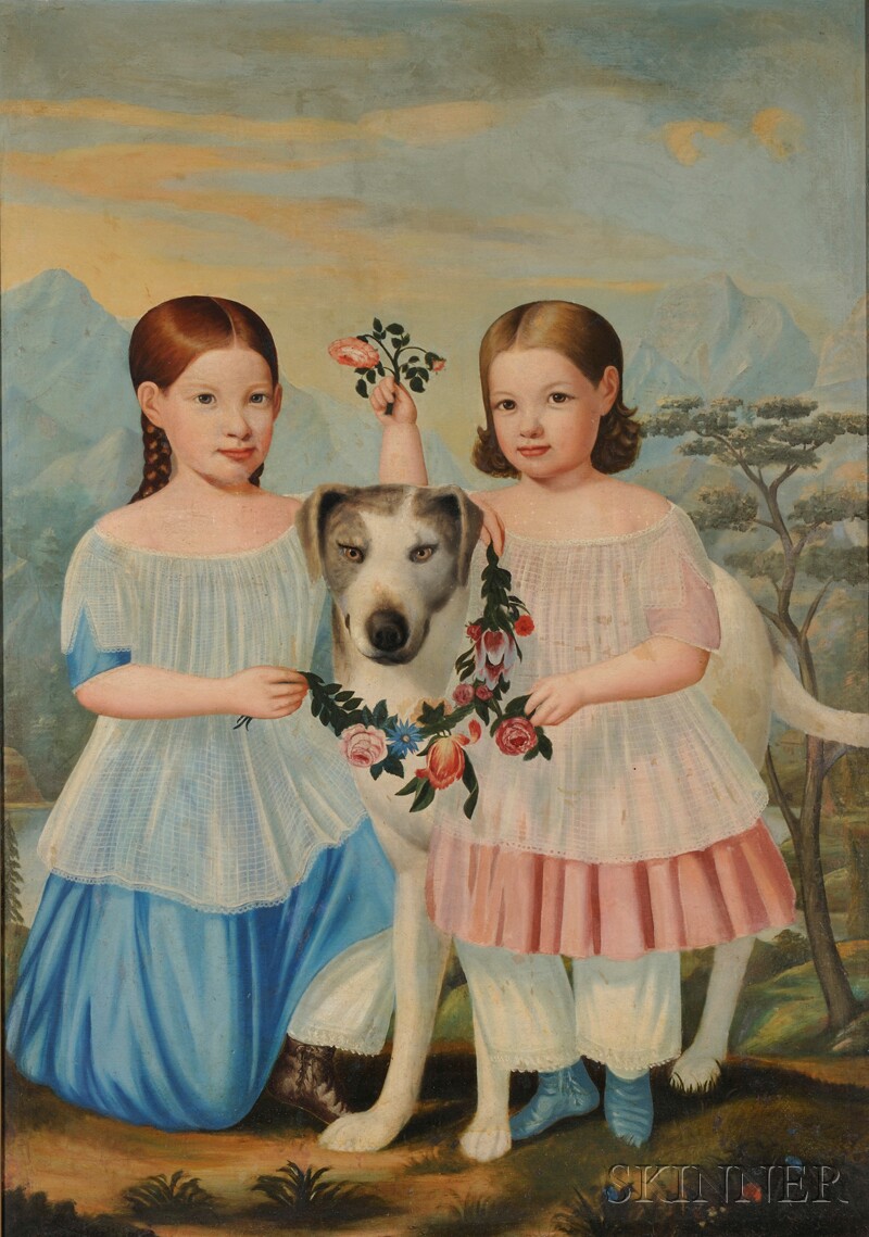 Appraisal: American School th Century Portrait of Sally Mathilda and Mary