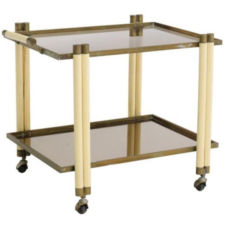 Appraisal: Italian modern two-tier service bar cart in the manner of