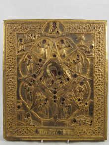 Appraisal: A Russian early th century gilded riza of the Mother