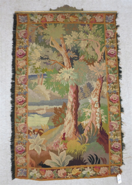 Appraisal: HAND WOVEN VERDURE WALL TAPESTRY French early th century color