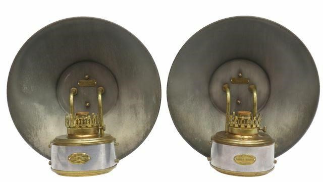 Appraisal: pair Daniel Joseph wall lamps late th c from the