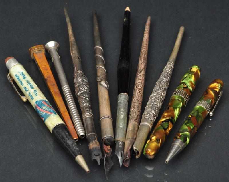 Appraisal: Lot of Assorted Early Pens Pencils Includes five in sterling