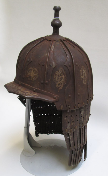 Appraisal: KOREAN TH CENTURY STYLE OFFICERS HELMET the body made with