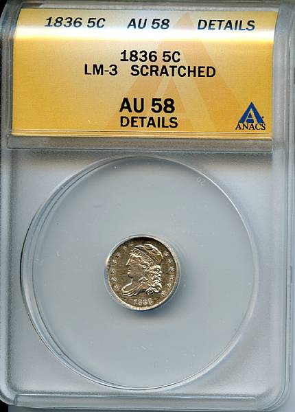 Appraisal: H C LM- AU Details Scratched ANACS PCGS Strong details