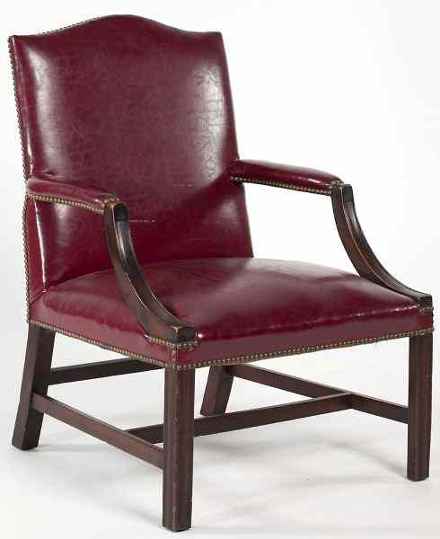 Appraisal: George III Style Gainsborough Chair th century mahogany having a