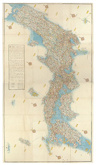 Appraisal: JAPAN Japan -sheet color woodblock printed map of Japan sheets