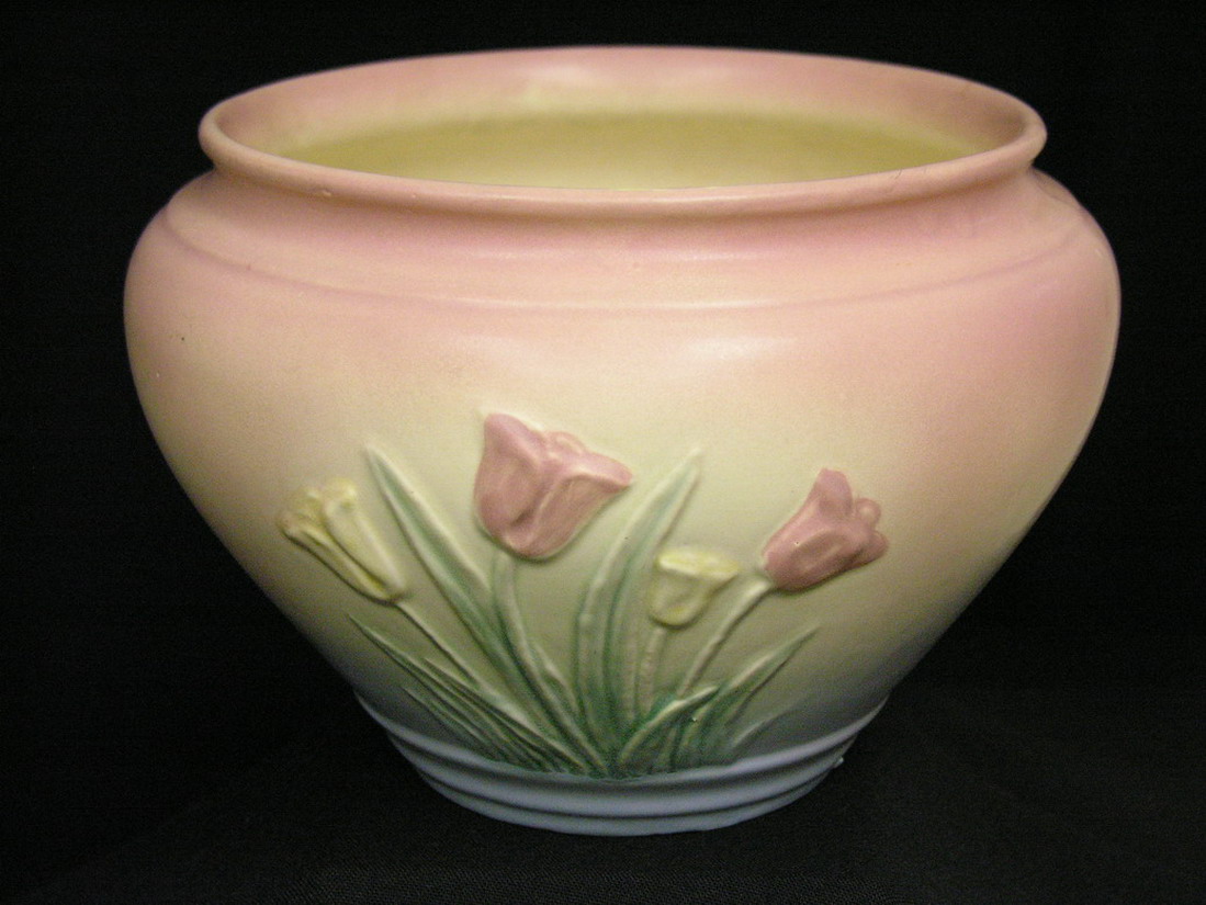 Appraisal: HULL TULIP JARDINIERE SUENO Circa 's Size by diameter Condition