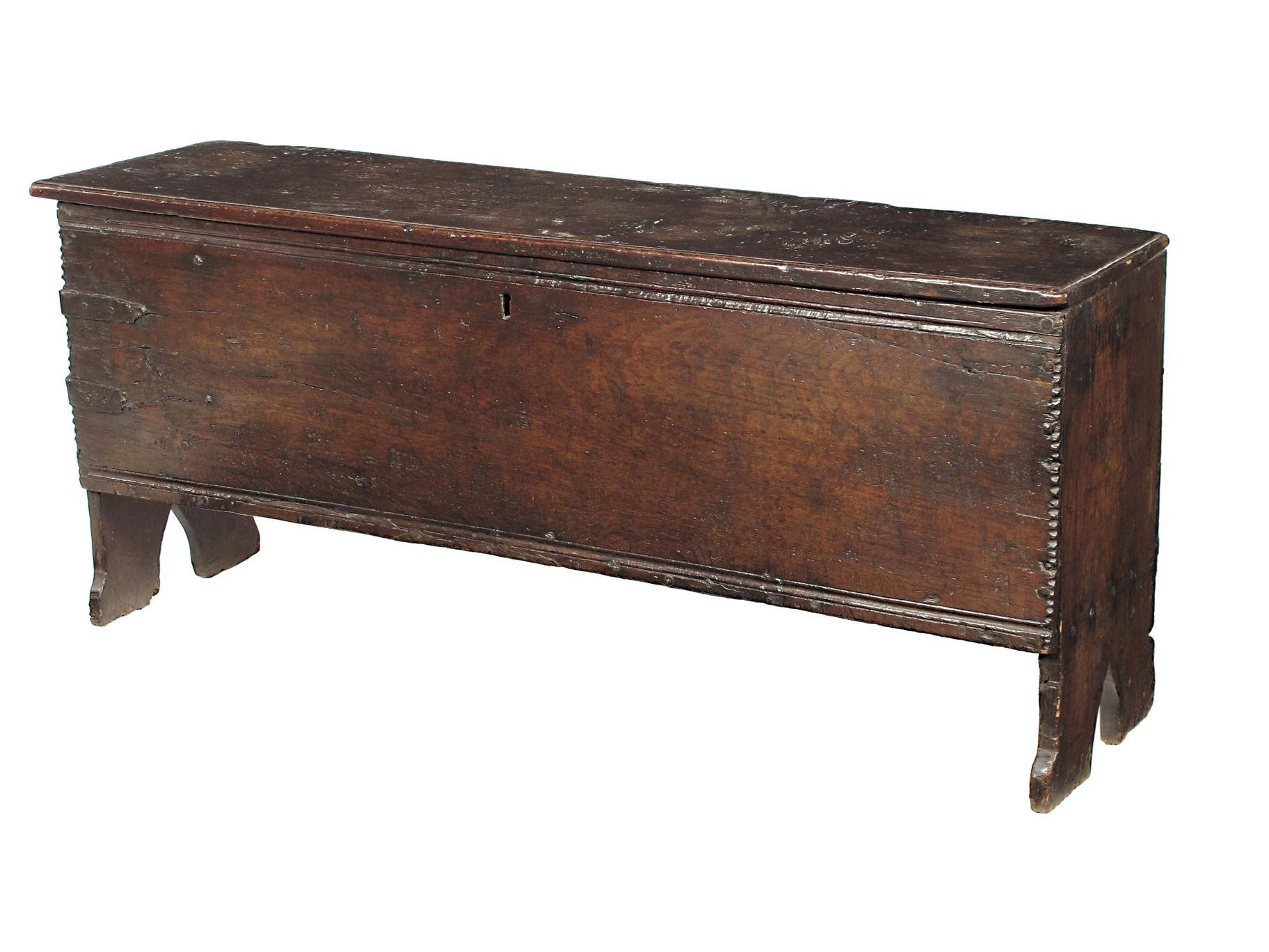 Appraisal: A Charles I oak six plank chest