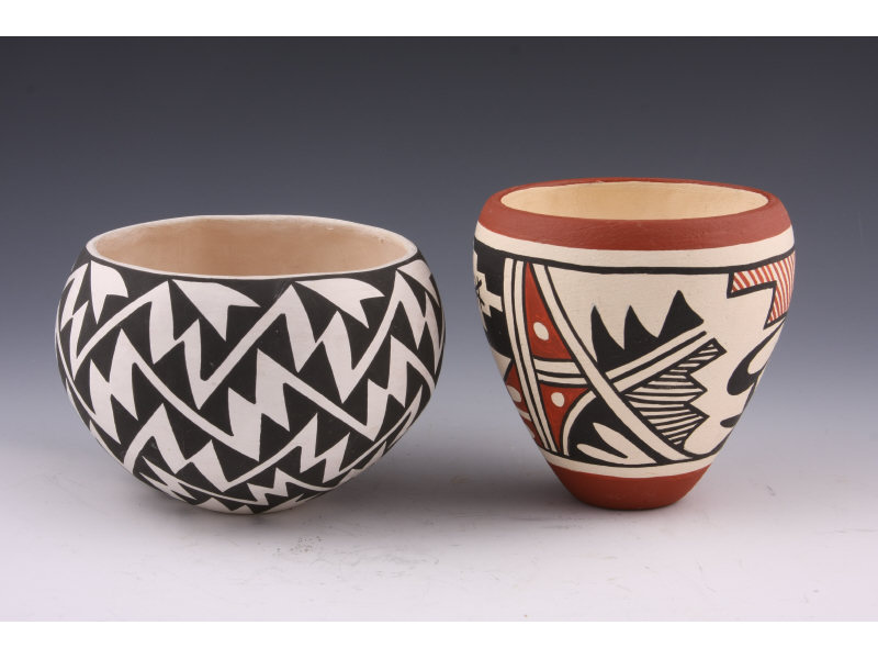 Appraisal: Two Native American Painted Ceramic Bowls the first a small