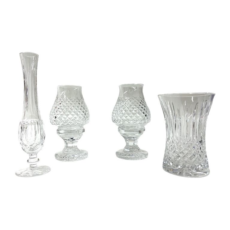 Appraisal: Lot of Waterford Cut Crystal Irish cut crystal vases signed