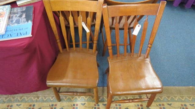 Appraisal: Antique Chairs plank seat arrow backs