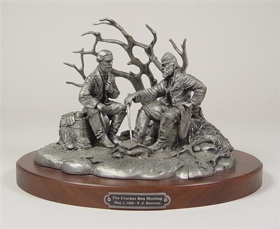 Appraisal: Pewter Civil War Sculpture By Francis Barnum Cracker Box Meeting